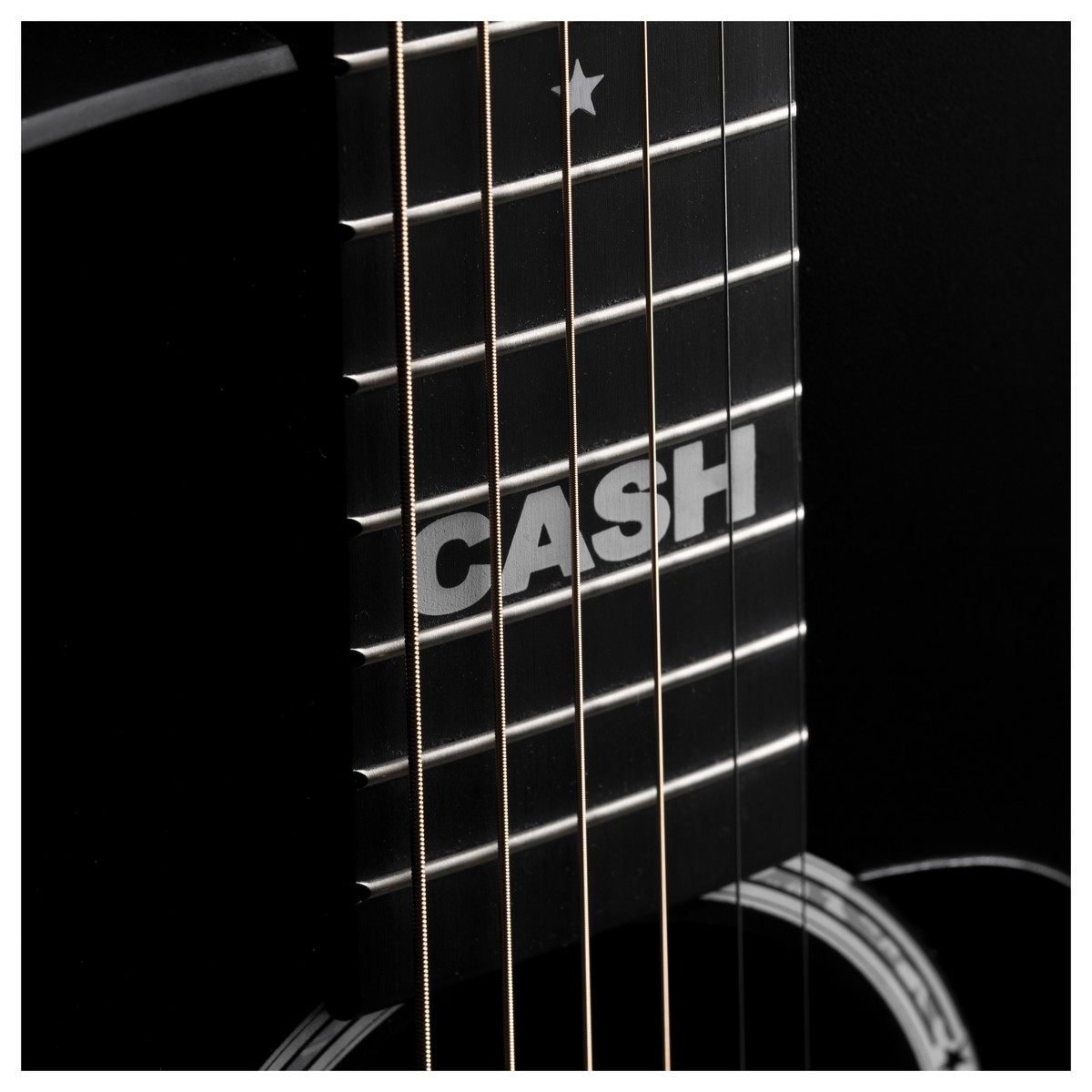 Martin Johnny Cash Dx Signature Dreadnought Hpl Ric - Black - Guitare Electro Acoustique - Variation 4