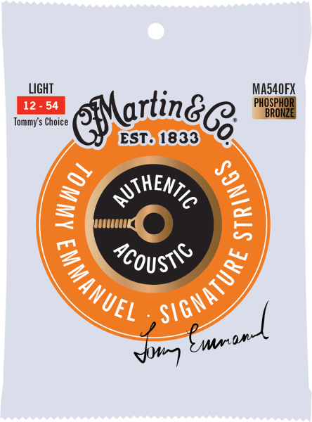 Cordes guitare acoustique Martin MA540FX Authentic Acoustic Flexible Core Phosphor Bronze 12-54 - Jeu de 6 cordes