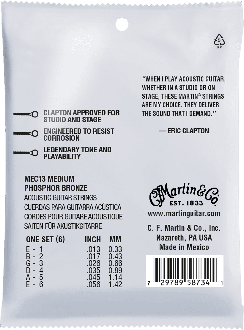 Martin Mec13 Eric Clapton 92/8 Phosphor Bronze Acoustic Guitar 6c 13-56 - Cordes Guitare Acoustique - Variation 1