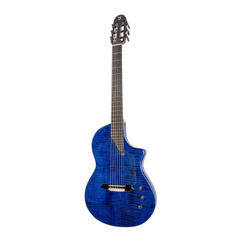 Martinez Hispania Electro Erable Acajou + Housse - Transblue Burst - Guitare Classique Format 4/4 - Variation 1