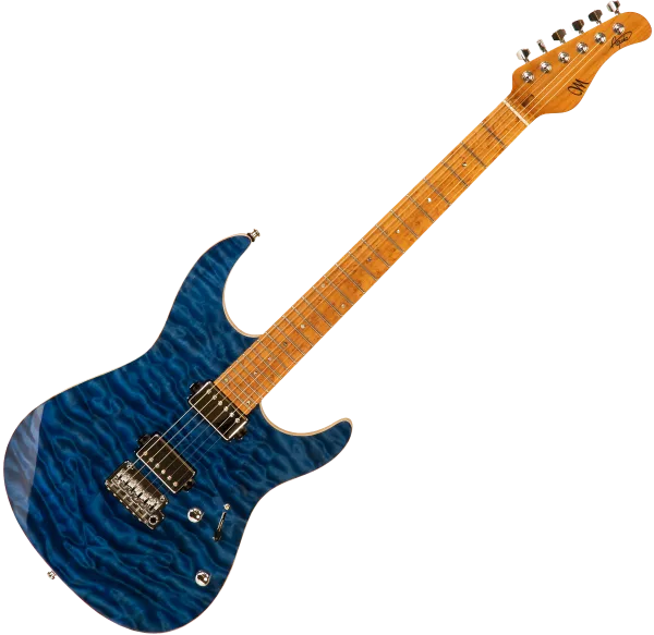 Guitare électrique solid body Mayones guitars Aquila Elite S 6 6 40th Anniversary #AQ2204194 - Trans blue gloss