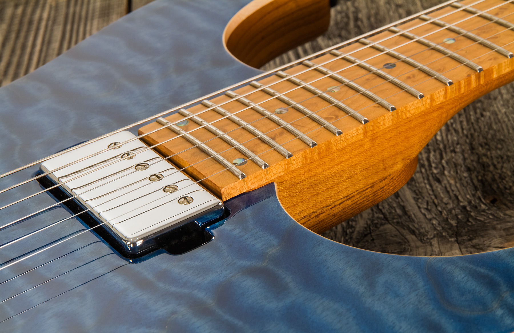 Mayones Guitars Aquila Elite S 6 40th Anniversary 2h Trem Mn #aq2204194 - Trans Blue Gloss - Guitare Électrique Forme Str - Variation 5