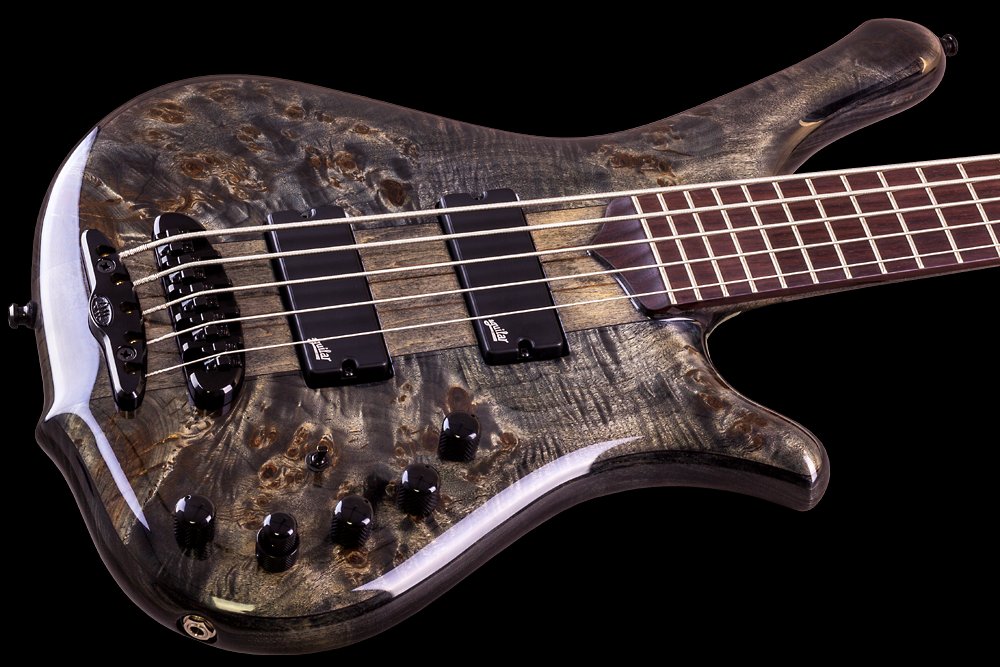 Mayones Guitars Comodous 5 Ash Eye Poplar Aguilar Pf - Liquid Black - Basse Électrique Solid Body - Variation 2