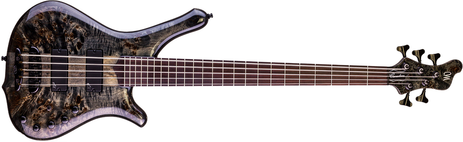 Mayones Guitars Comodous 5 Ash Eye Poplar Aguilar Pf - Liquid Black - Basse Électrique Solid Body - Main picture