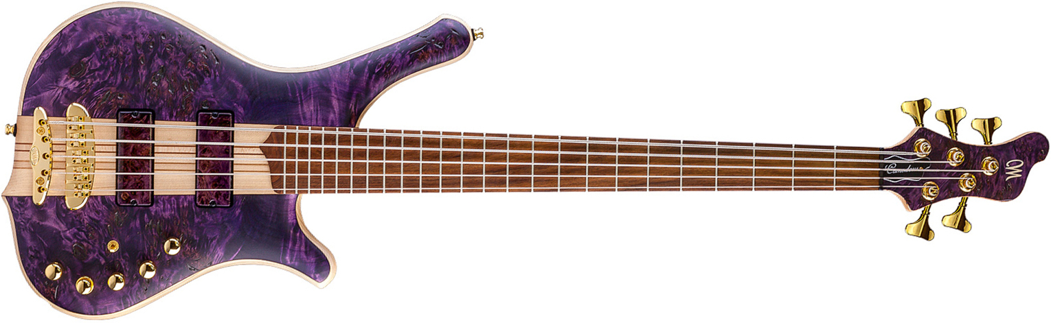 Mayones Guitars Comodous Inspiration Mohini Dey 5c Active Pf - Dirty Purple Raw - Basse Électrique Solid Body - Main picture