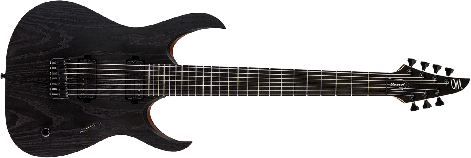 Mayones Guitars Duvell Elite Gothic 7 2h Seymour Duncan Ht Eb - Monolith Black Matt - Guitare Électrique 7 Cordes - Main picture