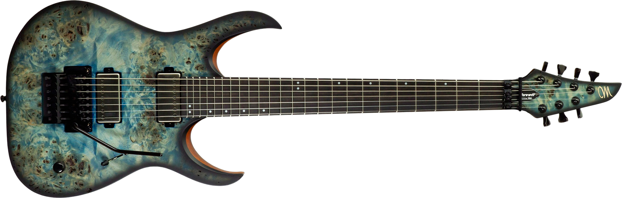 Mayones Guitars Duvell Elite Pro 7c Baryton 2h Velvetrone Fr Eb #df2511178 - Matt Ice Dragon - Guitare Électrique Baryton - Main picture