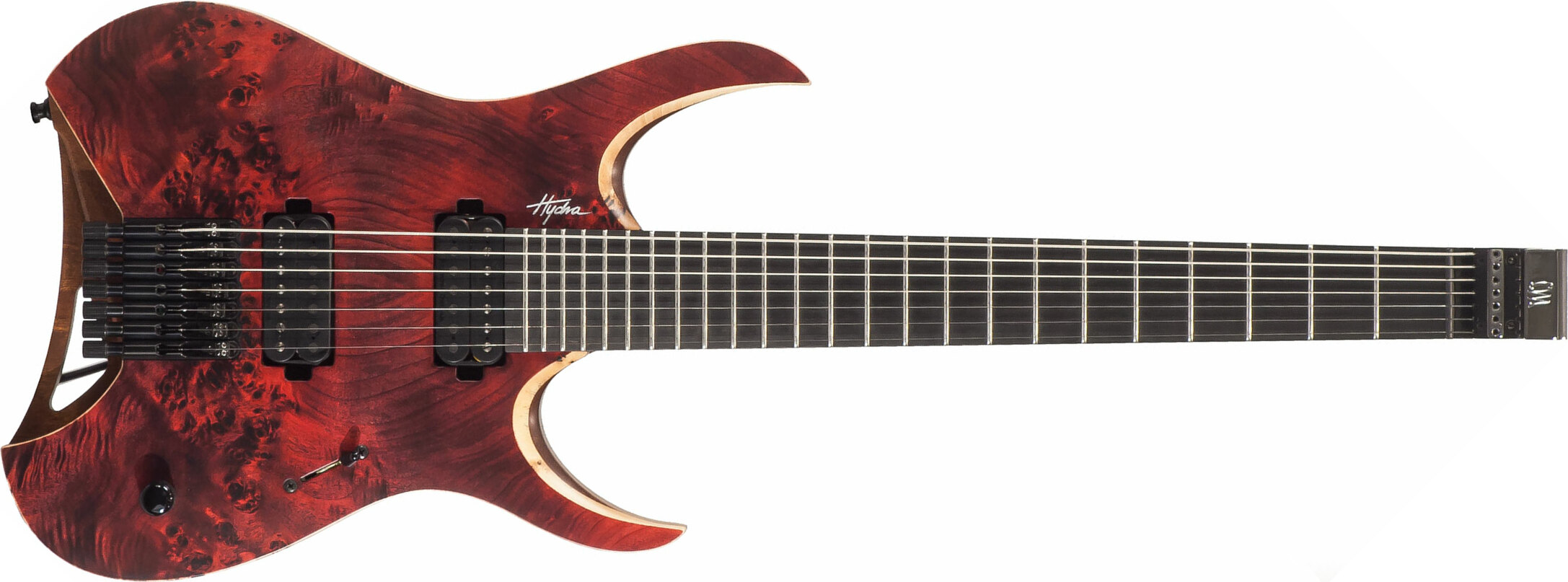 Mayones Guitars Hydra Elite 7 2h Seymour Duncan Ht Eb - Dirty Red Satin - Guitare Électrique 7 Cordes - Main picture
