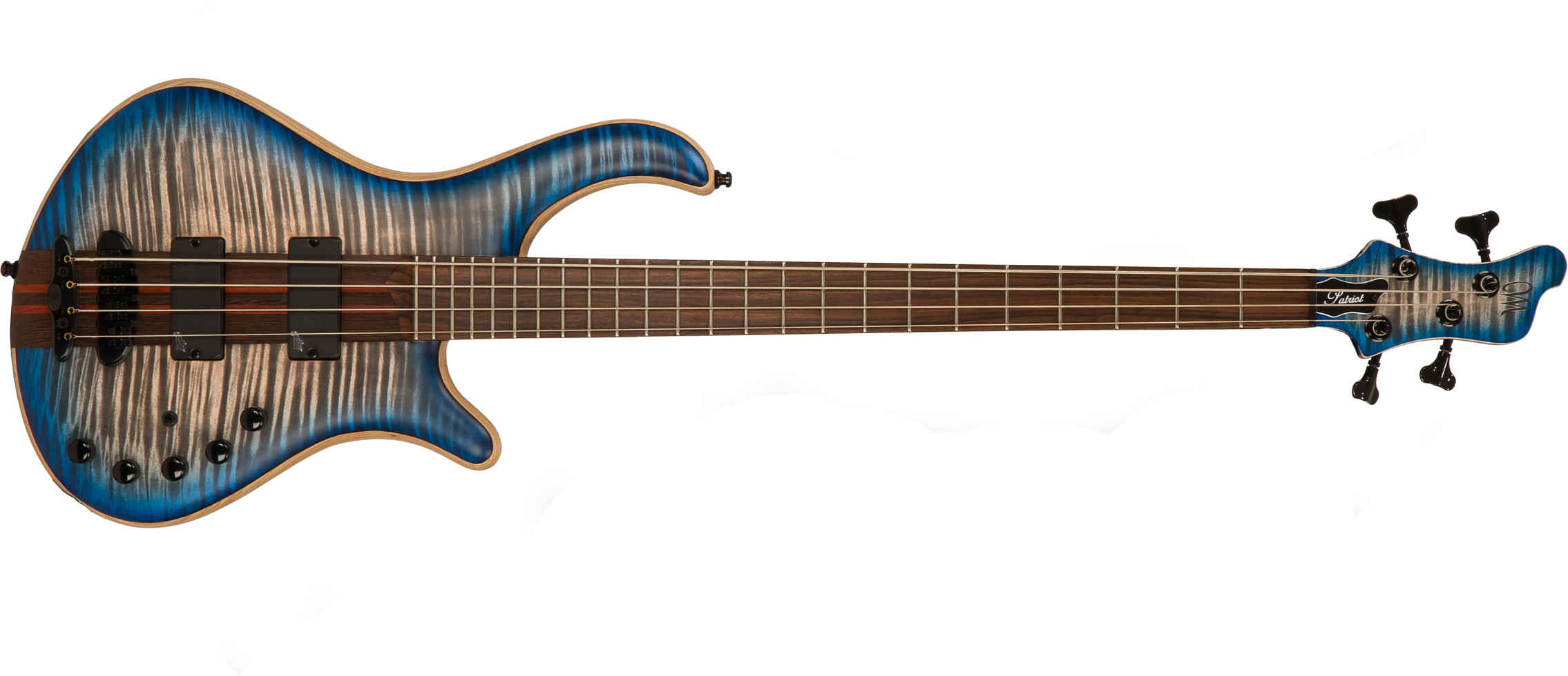 Mayones Guitars Patriot 4-cordes Aguilar Rw - Jeans Blue Flamed Maple - Basse Électrique Solid Body - Main picture