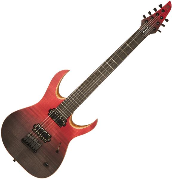 Guitare électrique solid body Mayones guitars Custom Shop Duvell Elite 7 #BF2105502 - Red