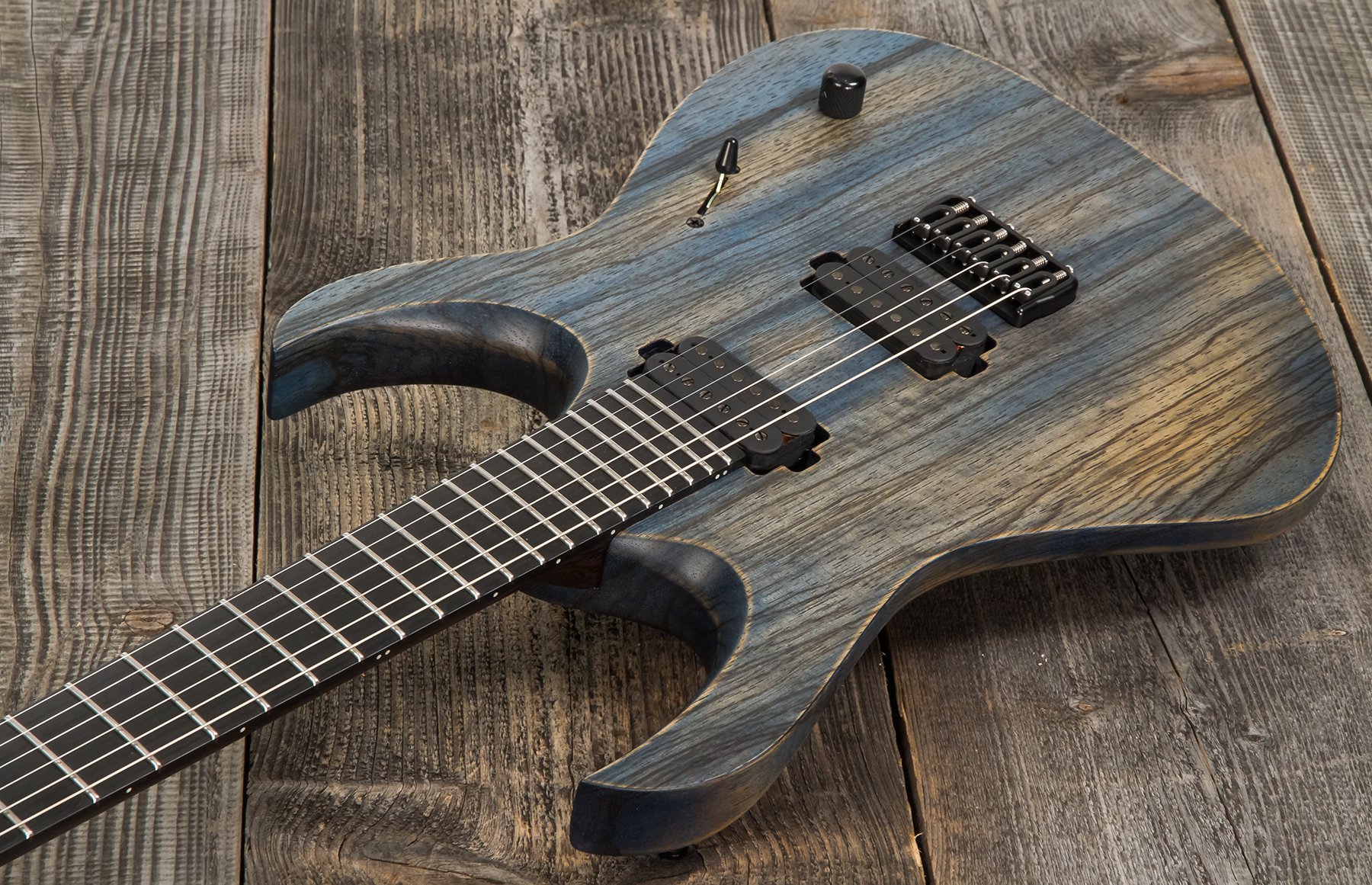 Mayones Guitars Duvell Bl 6 2h Seymour Duncan Ht Eb - Antique Blue - Guitare Électrique MÉtal - Variation 2