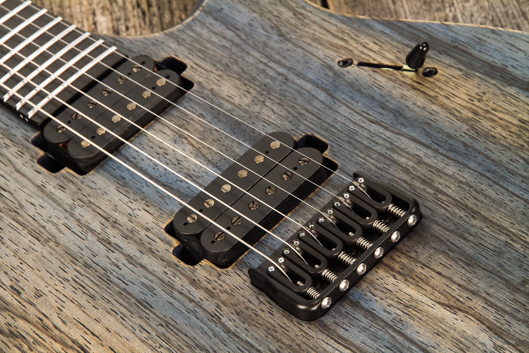 Mayones Guitars Duvell Bl 6 2h Seymour Duncan Ht Eb #2210151 - Antique Blue - Guitare Électrique Forme Str - Variation 4