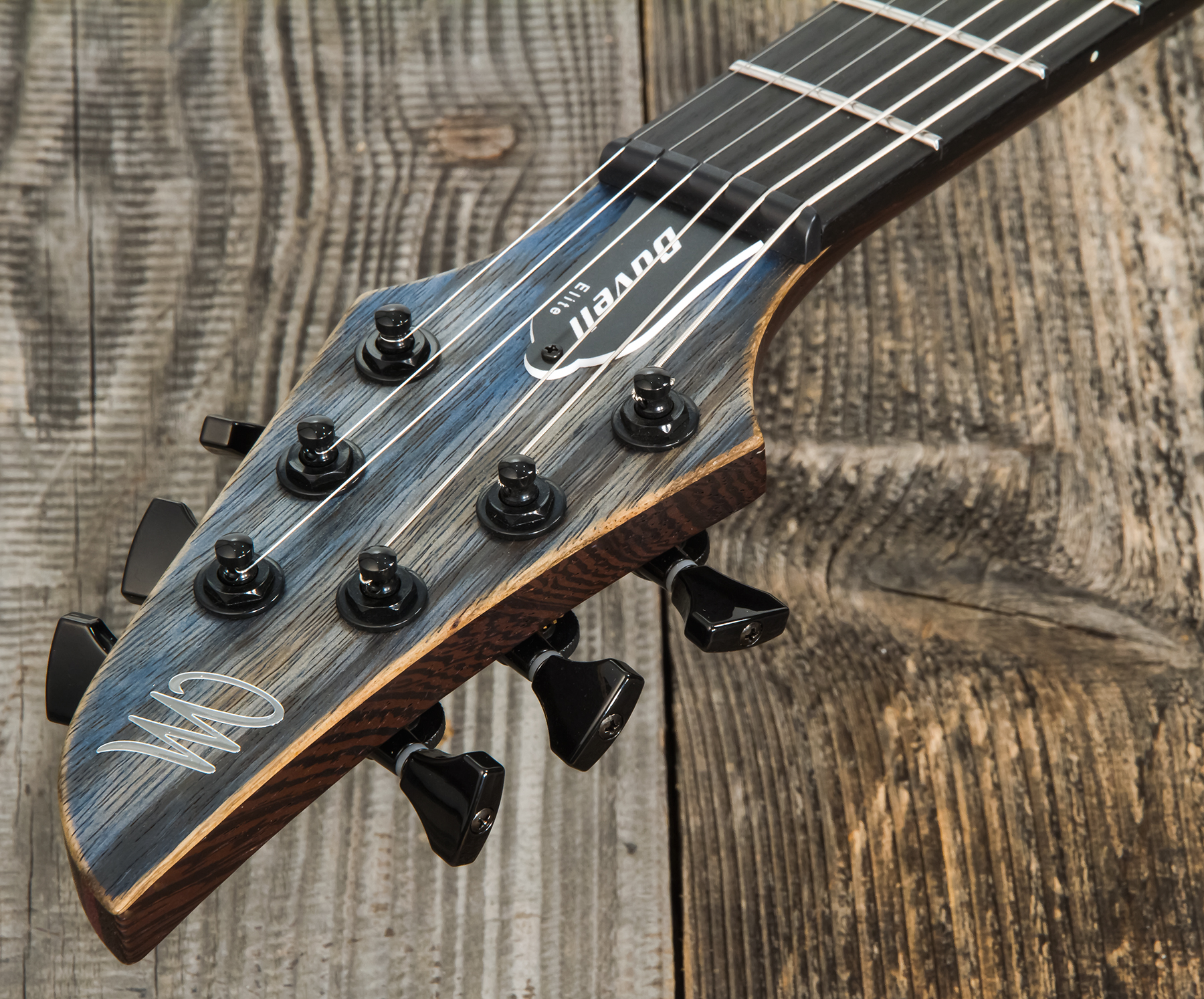 Mayones Guitars Duvell Bl 6 2h Seymour Duncan Ht Eb #2210151 - Antique Blue - Guitare Électrique Forme Str - Variation 7