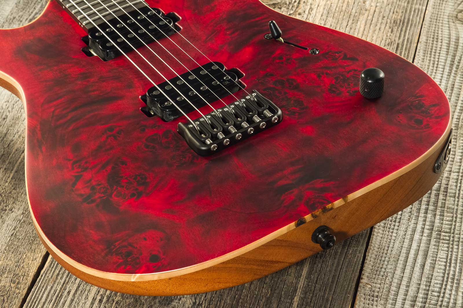 Mayones Guitars Duvell Elite 6 2h Bare Knuckle Ht Eb #df2301294 - Trans Dirty Red Satine - Guitare Électrique MÉtal - Variation 3