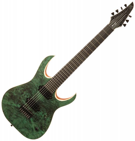 Guitare électrique solid body Mayones guitars Duvell Elite 7 (TKO) - Dirty green satin