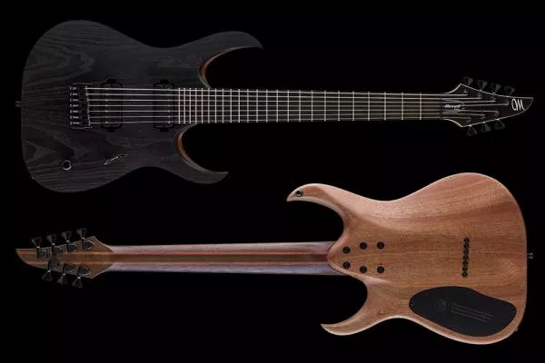 Guitare électrique solid body Mayones guitars Duvell Elite Gothic 7 (Seymour Duncan) - monolith black matt