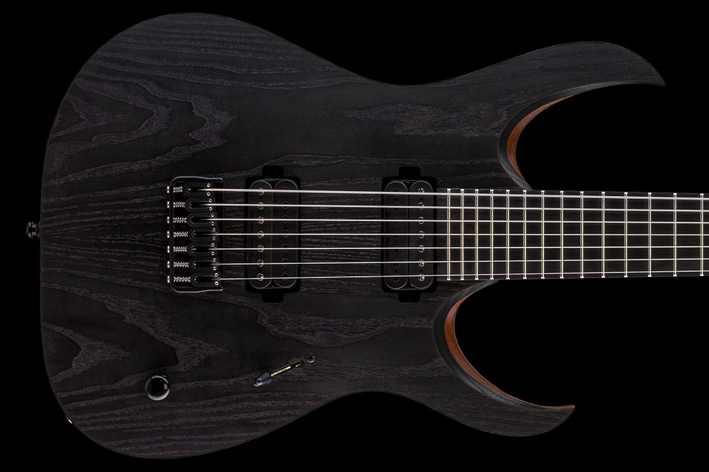 Mayones Guitars Duvell Elite Gothic 7 2h Seymour Duncan Ht Eb - Monolith Black Matt - Guitare Électrique 7 Cordes - Variation 2