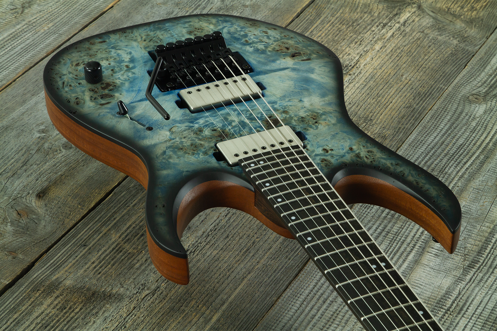 Mayones Guitars Duvell Elite Pro 7c Baryton 2h Velvetrone Fr Eb #df2511178 - Matt Ice Dragon - Guitare Électrique Baryton - Variation 3