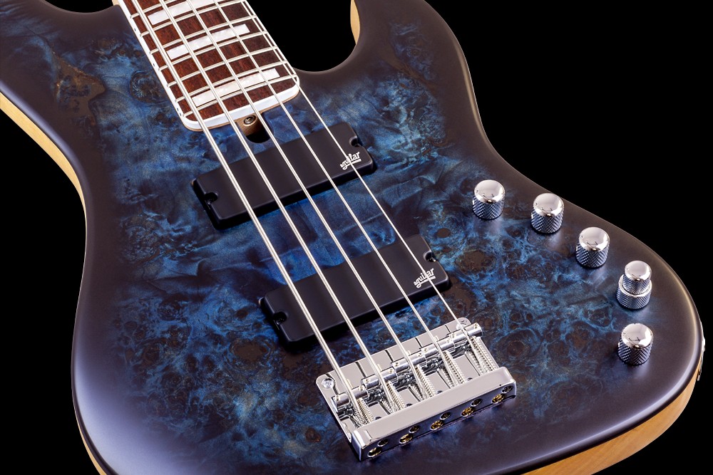 Mayones Guitars Federico Malaman Jabba Mala 5 Pf - Dirty Blue Burst - Basse Électrique Solid Body - Variation 2