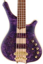 Basse électrique solid body Mayones guitars Comodous Inspiration Mohini Dey 5-String - Dirty purple raw