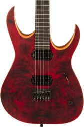 Guitare électrique métal Mayones guitars Duvell Elite 6 #DF2301294 - Trans Dirty Red Satine