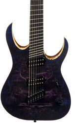 Guitare électrique multi-scale Mayones guitars Duvell Elite V-Frets 7 (Bare Knuckle) - Dirty purple blue burst