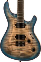 Guitare électrique double cut Mayones guitars Regius Core Classic 6 #RF2204447 - Jean black 2-tone blue sunburst satine