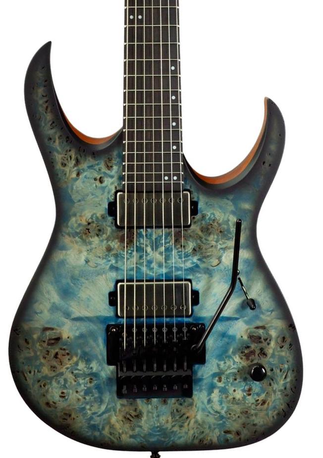Guitare électrique baryton Mayones guitars Duvell Elite Pro 7 #DF2511178 (7-String, Baritone) - Matt Ice Dragon