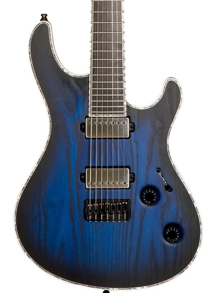 Guitare électrique 7 cordes Mayones guitars Regius Gothic 7 (Ash, Standard 25.4, TKO) #RF2311786 - Trans dirty blue burst / natural matt