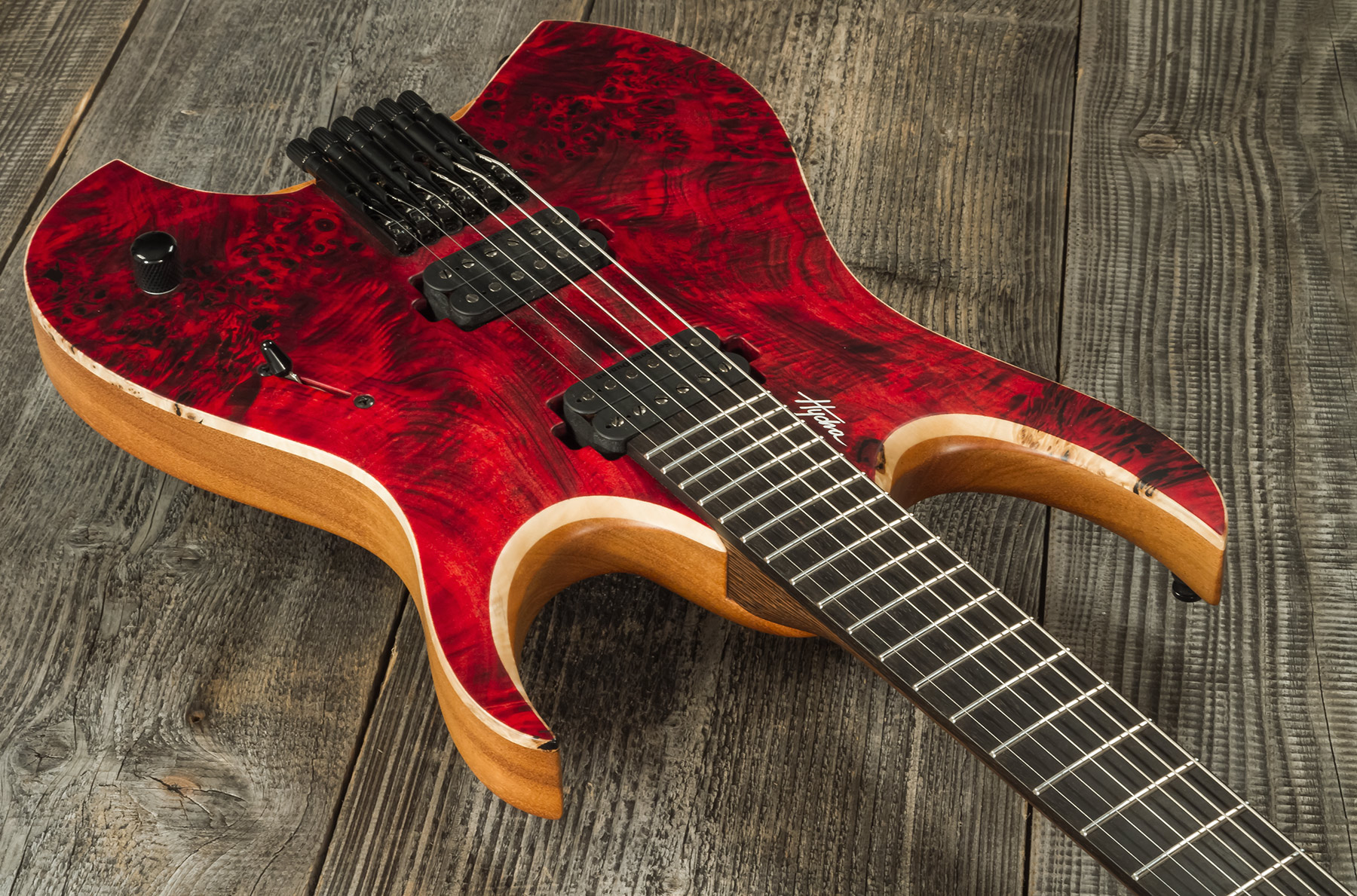 Mayones Guitars Hydra Elite 6 2h Seymour Duncan Ht Eb #hf2008335 - Dirty Red Satin - Guitare Électrique MÉtal - Variation 2