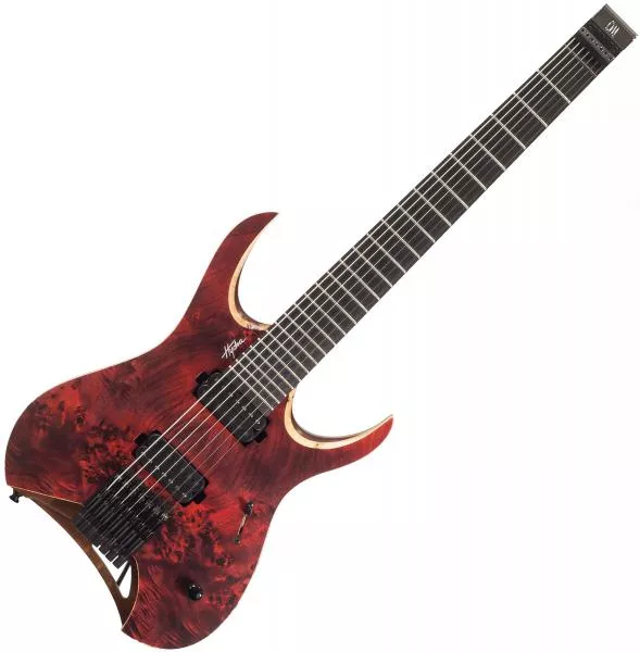 Guitare électrique solid body Mayones guitars Hydra Elite 7 (Seymour Duncan) - Dirty red satin