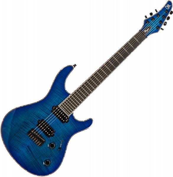Guitare électrique baryton Mayones guitars Regius 7 (Ash, Baritone 27, TKO) - Dirty blue burst