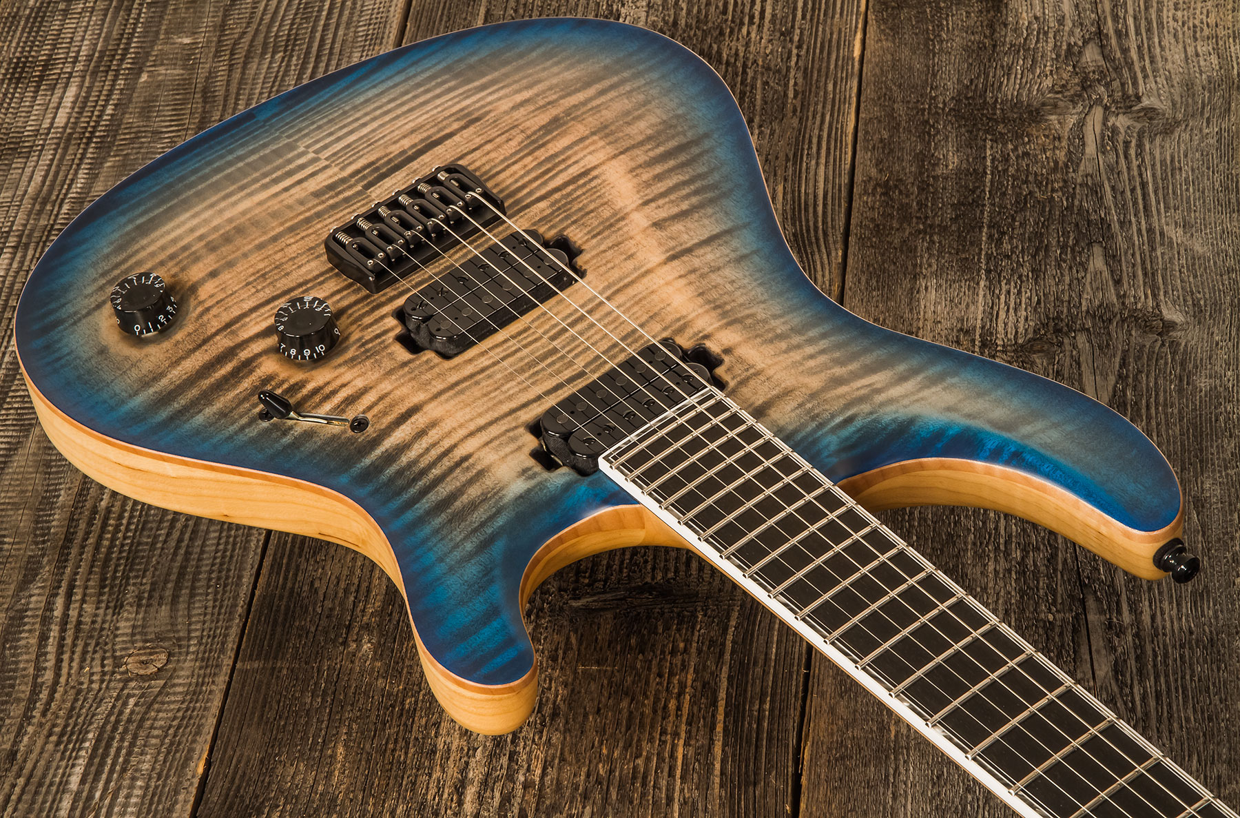 Mayones Guitars Regius Core Classic 6 Ash 2h Tko Eb #rf2204447 - Jean Black 2-tone Blue Sunburst Satine - Guitare Électrique Double Cut - Variation 1