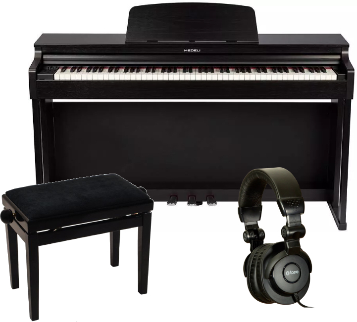 Medeli Up230 Bk + Banquette Noir LaquÉ + Casque X-hp1 - Noir - Pack Clavier - Main picture