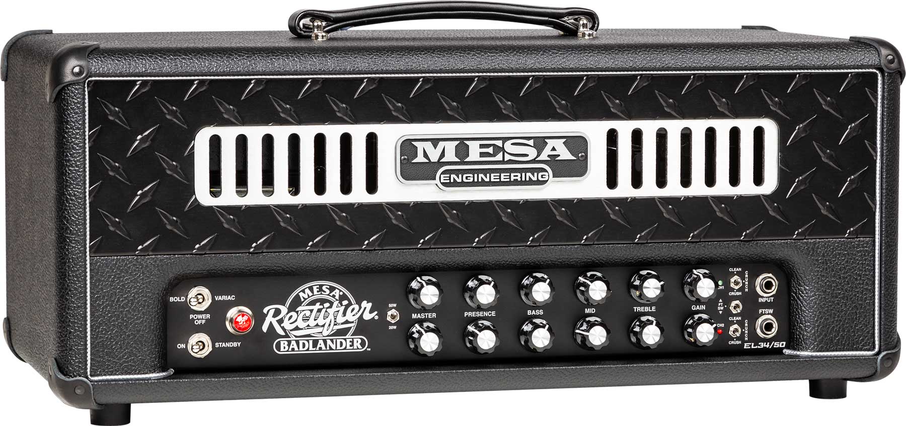 Mesa Boogie Badlander 50 Head 25/50w El34 Black Bronco - Ampli Guitare Électrique TÊte / PÉdale - Variation 1