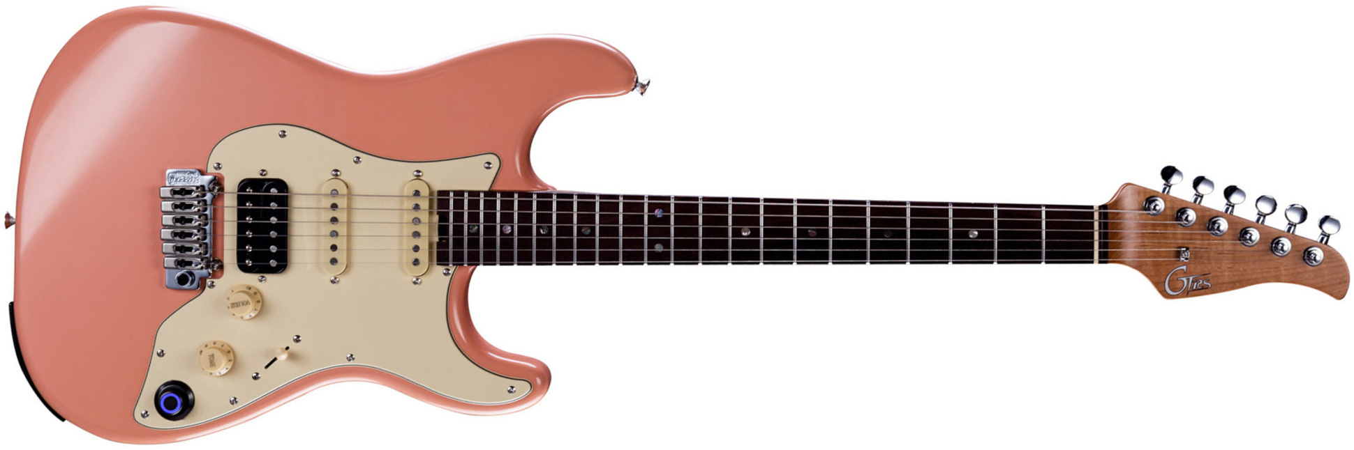Mooer Gtrs P800 Pro Intelligent Guitar Hss Trem Rw - Flamingo Pink - Guitare Électrique ModÉlisation & Midi - Main picture