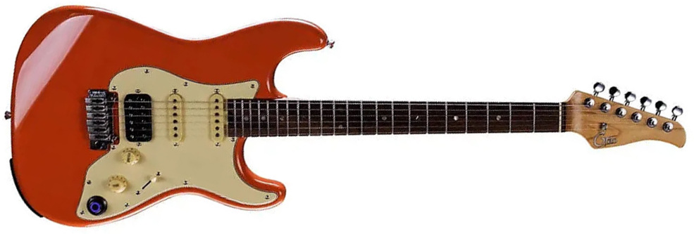 Mooer Gtrs P800 Pro Intelligent Guitar Hss Trem Rw - Fiesta Red - Guitare Électrique ModÉlisation & Midi - Main picture