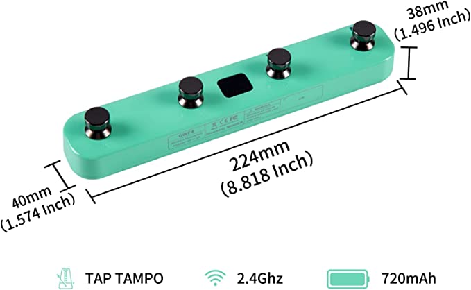 Mooer Gwf4 Gtrs Wireless Footswitch Surf Green - PÉdale Volume / Boost. / Expression - Variation 2