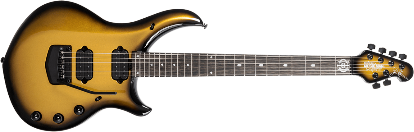 Music Man John Petrucci Majesty 6 Signature 2h Dimarzio Piezo Trem Eb +etui - Gold Eclipse - Guitare Électrique Signature - Main picture