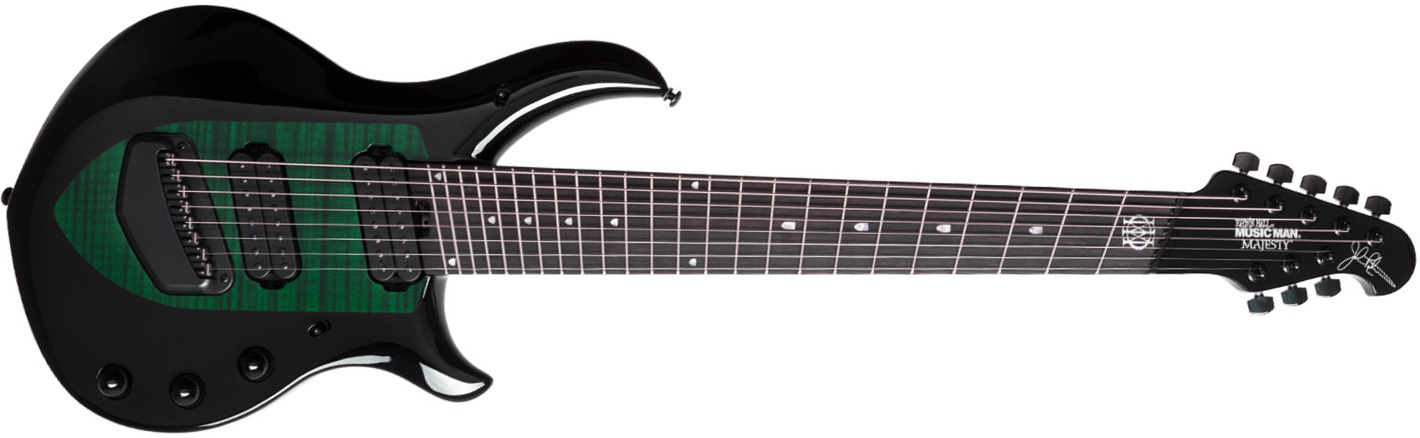 Music Man John Petrucci Majesty 8c Signature 2h Dimarzio Piezo Ht Eb - Emerald Sky - Guitare Électrique 8 Et 9 Cordes - Main picture