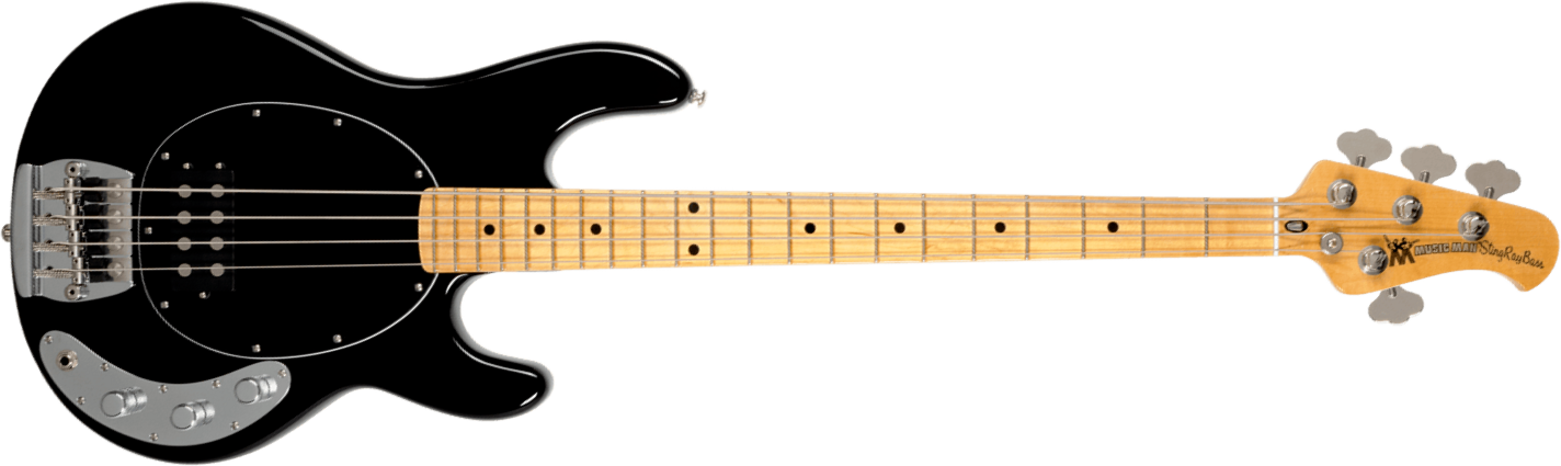 Music Man Stingray Retro 70s Usa Active Mn - Black - Basse Électrique Solid Body - Main picture