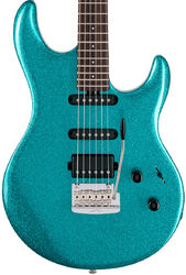 Guitare électrique forme str Music man Steve Lukather Luke III HSS - Ocean sparkle