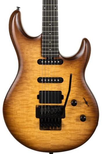 Guitare électrique signature Music man Luke 4 30th Anniversary +Gig Bag - Steamroller Walnut Burst Satin