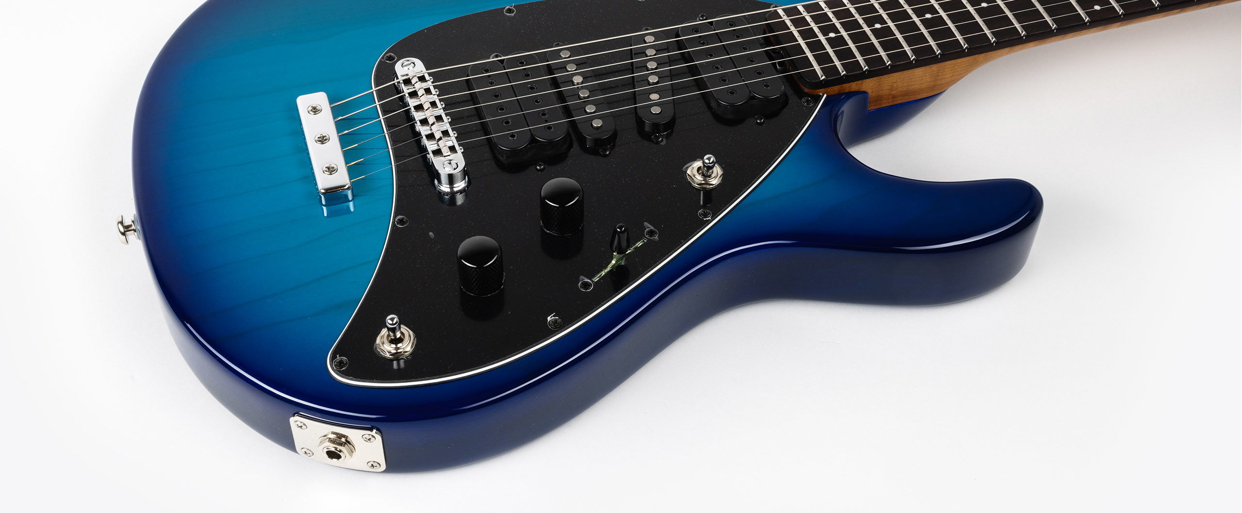 Music Man Steve Morse Usa Hssh Ht Rw - Morse Blue Burst - Guitare Électrique Forme Str - Variation 2
