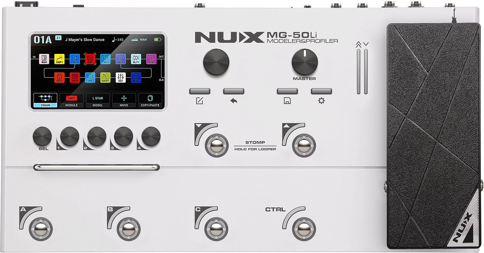 Nux Mg50 Li White Guitar & Bass - Multi Effet Guitare Électrique - Main picture