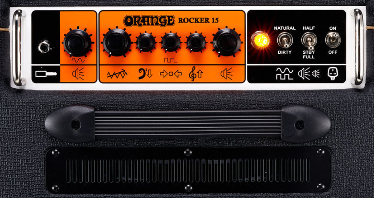 Orange Rocker 15 0.5/1/7/15w 1x10 Black - Ampli Guitare Électrique Combo - Variation 2