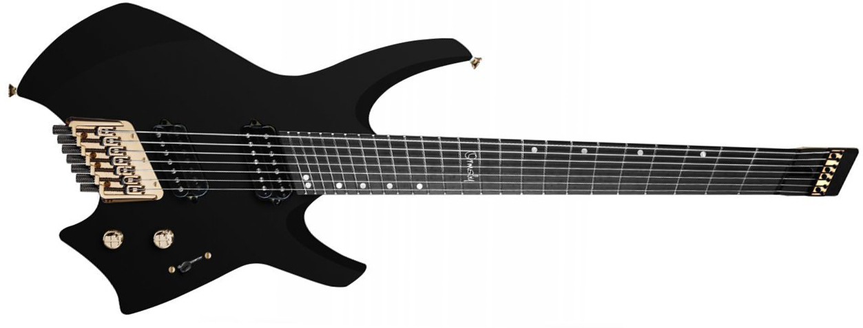 Ormsby Goliath Headless Gtr 7c Multiscale 2h Ht Eb - Tuxedo Black - Guitare Électrique Multi-scale - Main picture