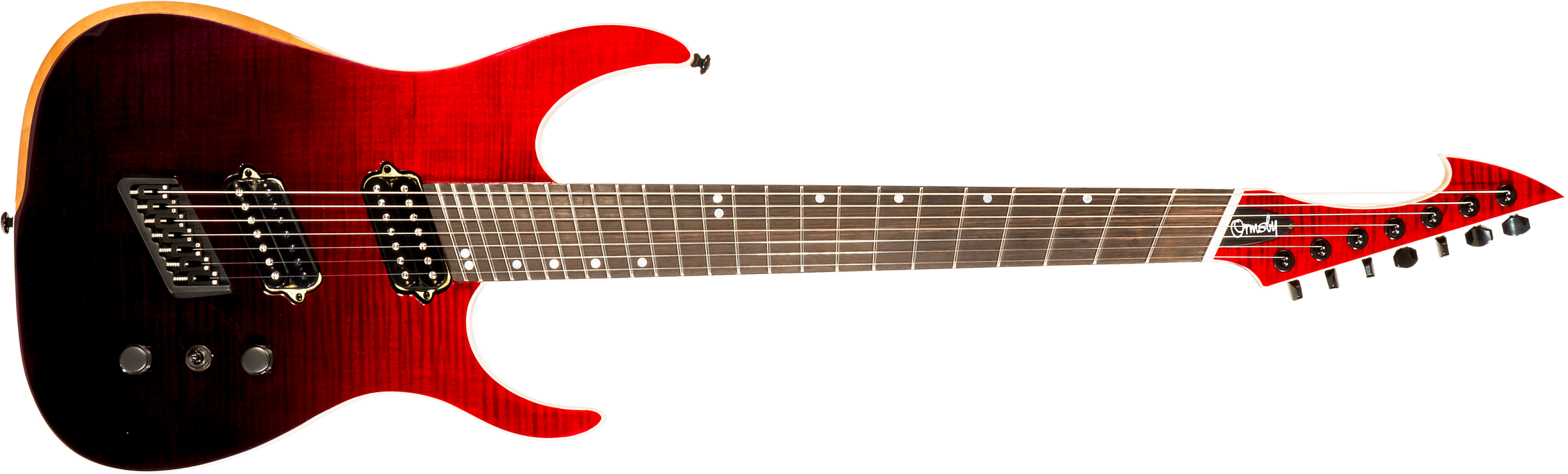 Ormsby Hype Gtr 7c Ltd Run 16 Multiscale 2h Ht Eb #gtr07630 - Blood Bath - Guitare Électrique Multi-scale - Main picture
