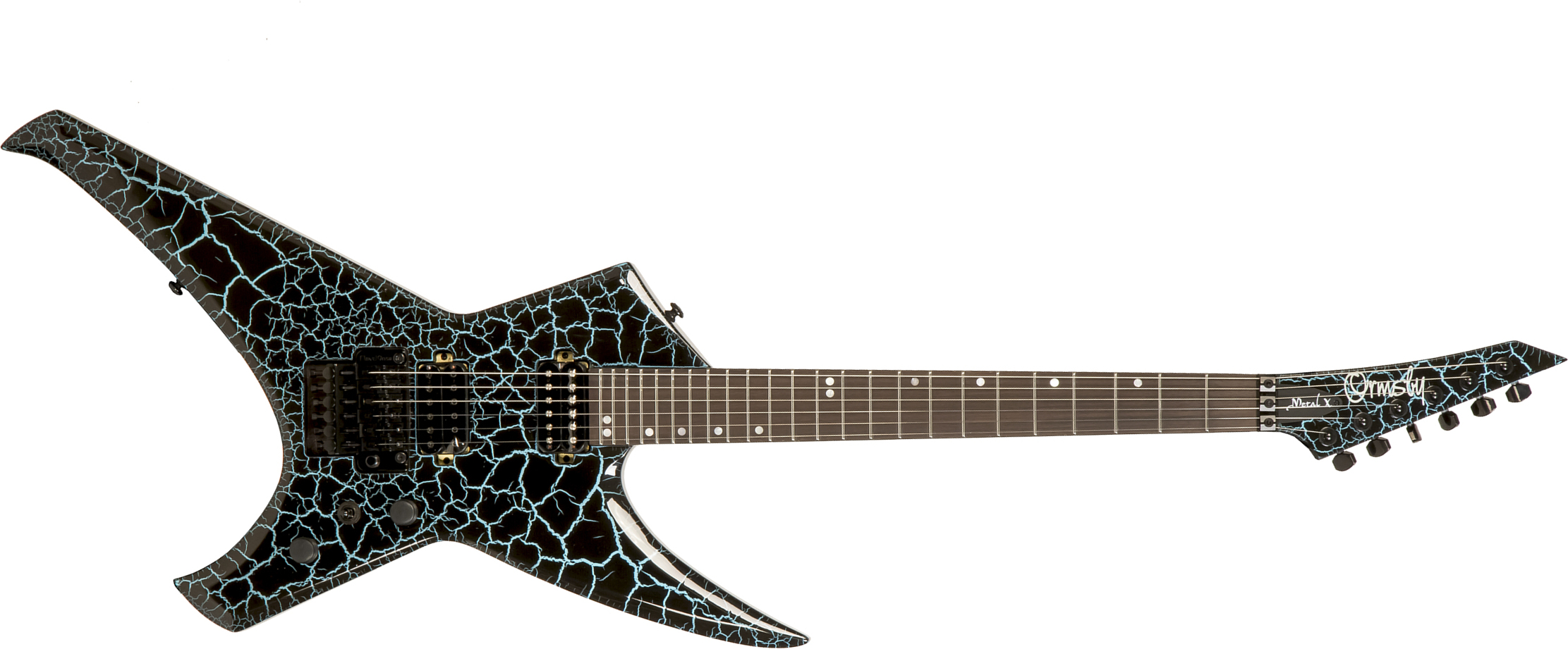 Ormsby Metal X 6 Hh Fr Eb - Azure Crackle - Guitare Électrique MÉtal - Main picture