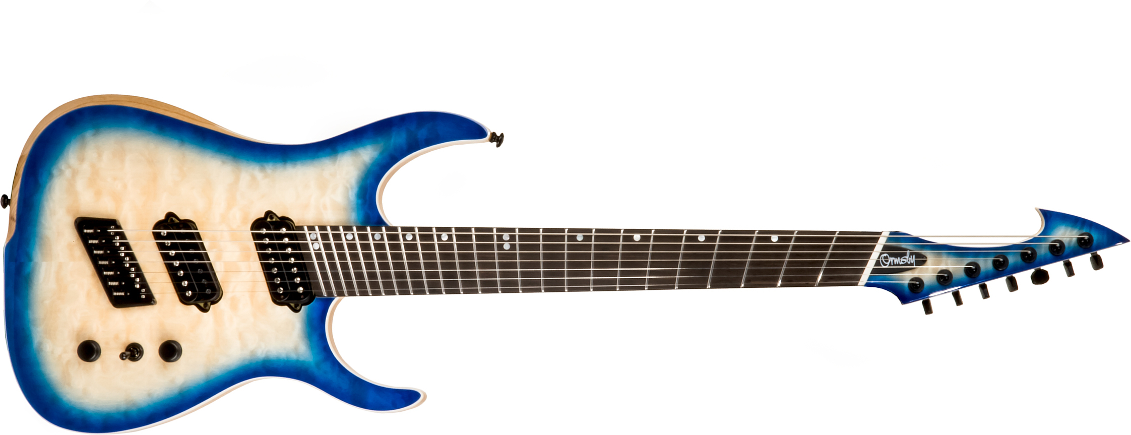 Ormsby Tx Gtr 7 Swamp Ash Quilt Maple Hh Ht Eb - Azzurro Blue - Guitare Électrique Multi-scale - Main picture